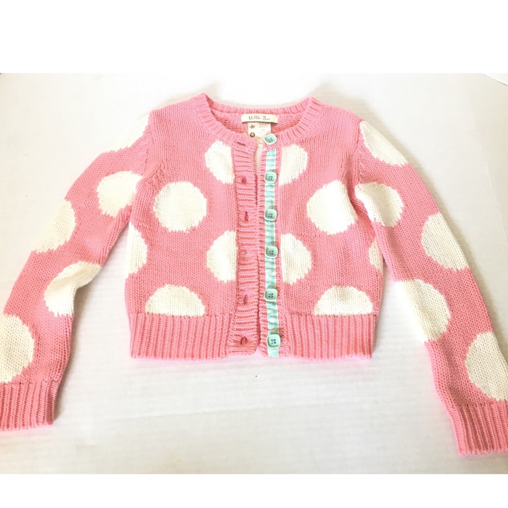 Matilda Jane Pink Sweater Polka Dots Size 4